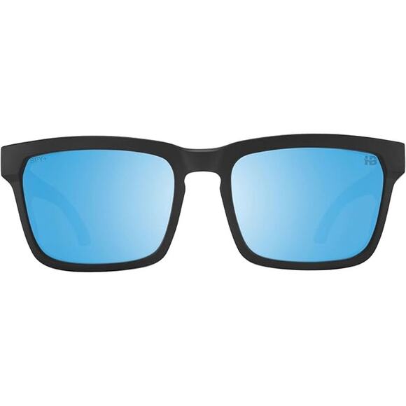 NWT SPY Helm Tech Men's Sunglasses Matte Black Happy Boost Polar Blue Lens 57mm - Picture 1 of 6